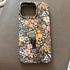Apple IPhone 14 Pro Max Loopy Case - Black with Orange and White Floral Design